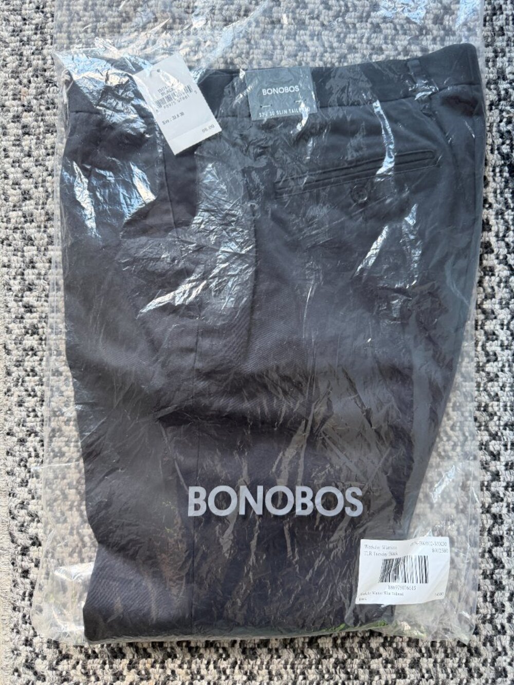 NWT - Bonobos Weekday Warrior Dress Pants Black - 33 X 30 - Picture 5 of 5